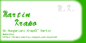 martin krapo business card